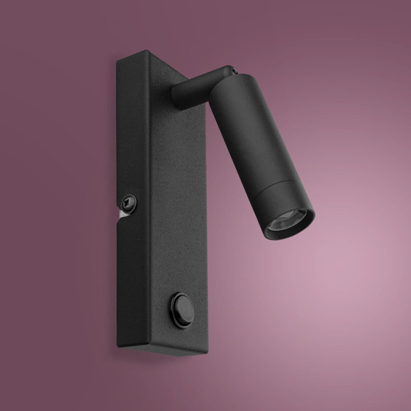 Lampa ścienna nad łóżko Enzo 4484 TK Lighting tuba regulowana czarna