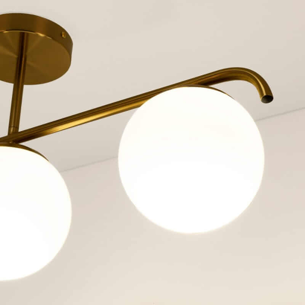 Sufitowa lampa Milano ABR-LW3XE27M Abruzzo bańki do salonu złota biała