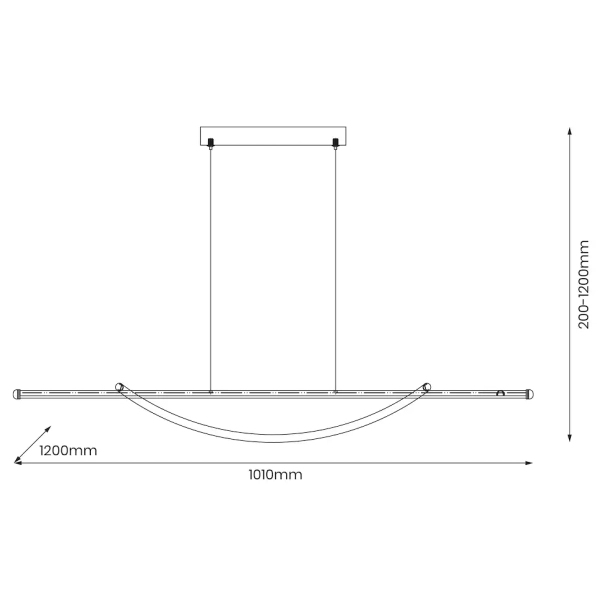 Metalowa lampa wisząca AMBAR ML1584 LED 35W 4000K czarna