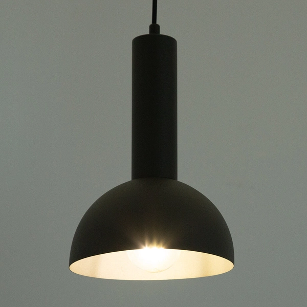 Półokrągła lampa wisząca Vitrum 40967 kopuła do holu czarna szara