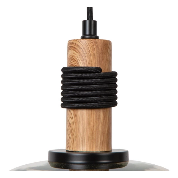 Szklana lampa zwieszana Ilona 45408/22/62 czarny bursztynowy