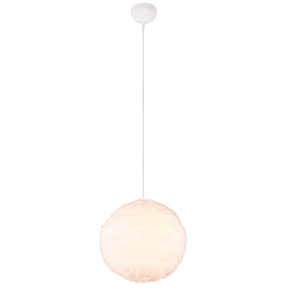 Pluszowa lampa wisząca Furry R31581001 kula biały