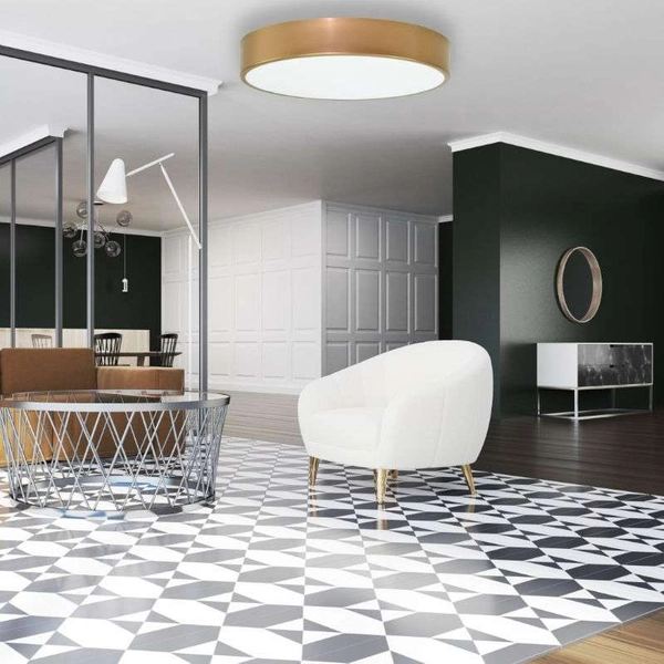 LAMPA sufitowa 137623619693 TEAM natynkowa OPRAWA metalowy PLAFON okrągły złoty