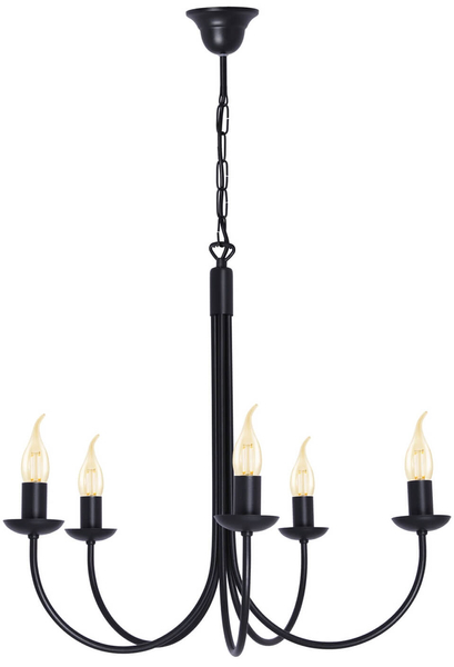 Świecznikowa lampa wisząca Haris K-4971 na łańcuchu czarna