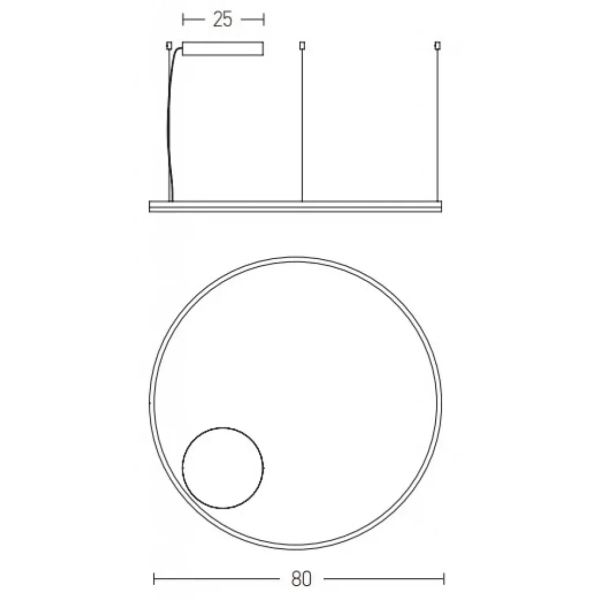 Wisząca nad stołem lampa 22240 LED 57W 3000K do jadalni ring złoty