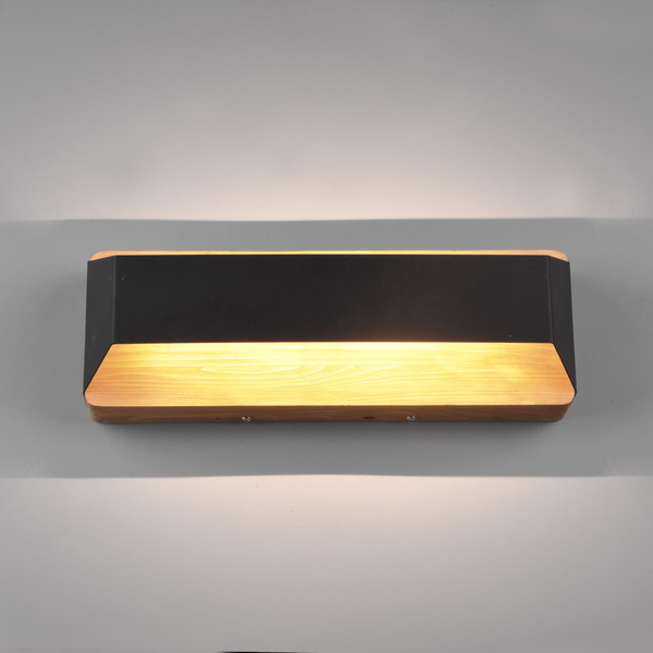 Podłużny kinkiet ścienny ARINO 224819132 LED 13,5W 3000K drewniany czarny