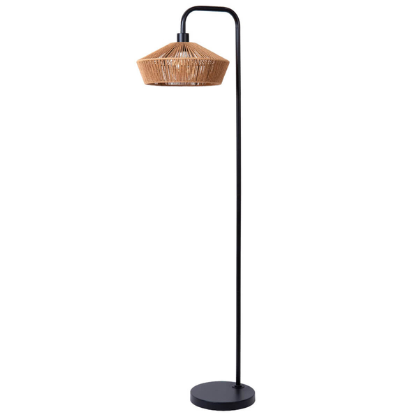 Podłogowa lampa boho Yunkai 10713/28/72 czarny drewniany