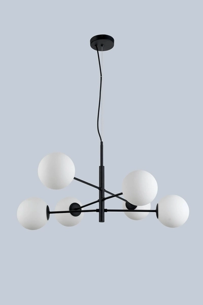 Nowoczesna lampa wisząca Oviedo do salonu balls czarna biała