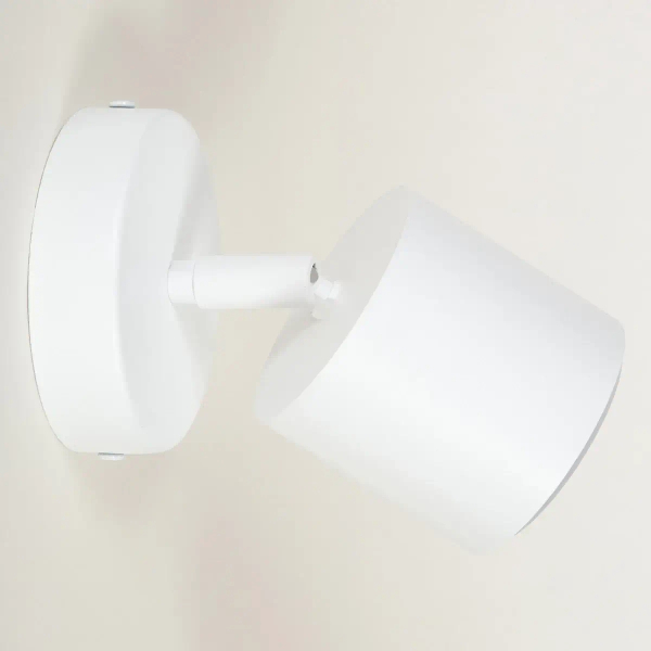 Lampa naścienna do sypialni Mila 1 41346 tuba okrągła biała