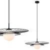 LAMPA wisząca ALISON MDM-4001/1 BK Italux druciana OPRAWA szklana kula ball ZWIS loft czarny biały