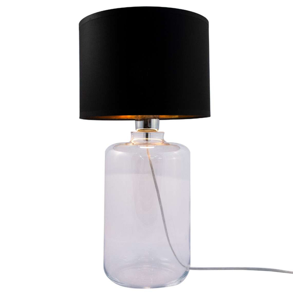 Lampka nocna SAMASUN 5502BKGO szklana abażurowa czarna przezroczysta