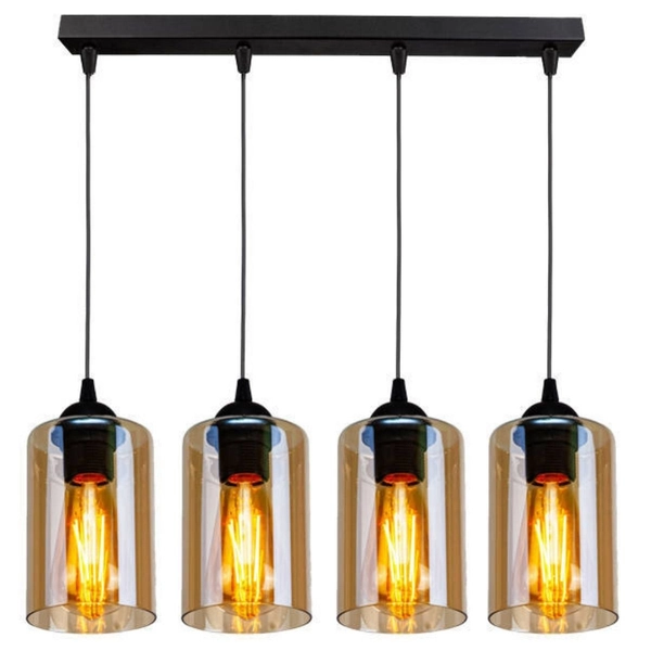 Wisząca lampa na listwie nad stół Bistro 34-00552 Candellux tuby czarne