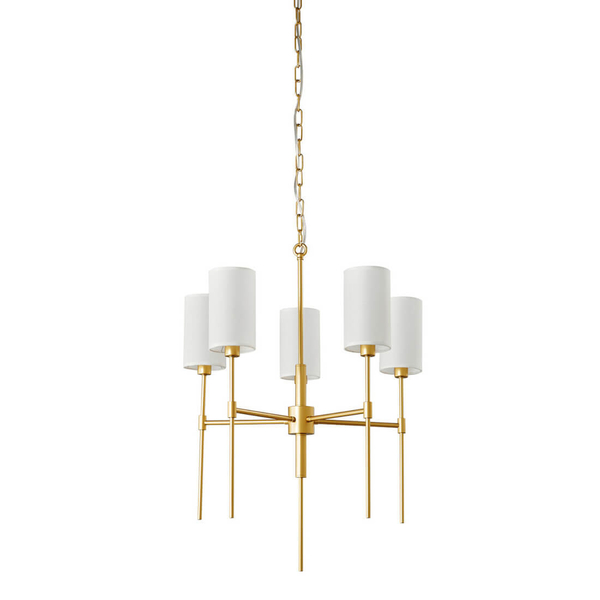 Abażurowa lampa wisząca DARLING ST-9501-5 GOLD złoty biały
