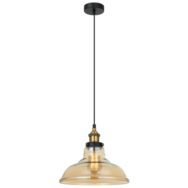 Loftowa LAMPA wisząca HUBERT MDM-2381/1 GD+AMB Italux szklana OPRAWA skandynawski ZWIS bursztynowy