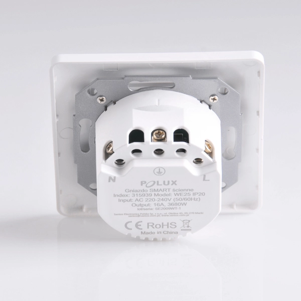 Podtynkowe gniazdko elektryczne Smart Wifi Tuya 315939 białe