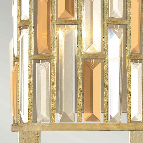 Ścienna lampa crystals Gemma HK-GEMMA2-B-SL glamour złota srebrna
