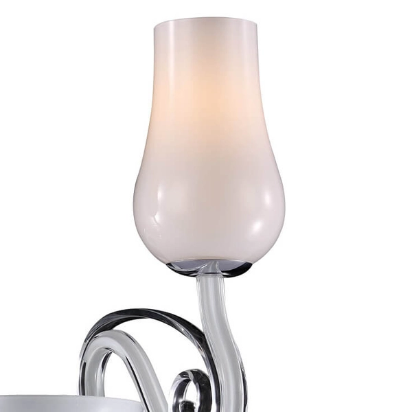 Pokojowa lampa ścienna Lybra do przedpokoju chrom biała