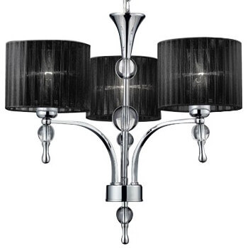 Stylowa lampa wisząca Impress nad łóżko czarna chrom