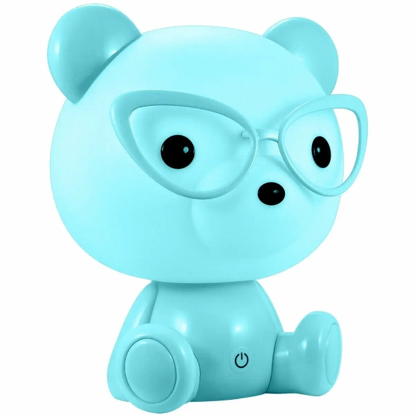 Dziecięca lampka stołowa Miś okularnik 327192 LED 2,5W USB niebieska