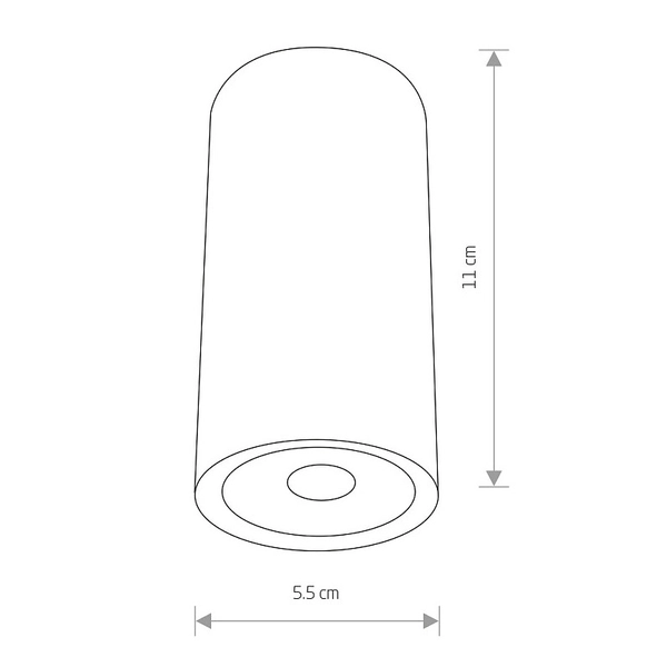 Sufitowy downlight zewnętrzny EDESA 9111 LED 3W 3000K spot biała tuba