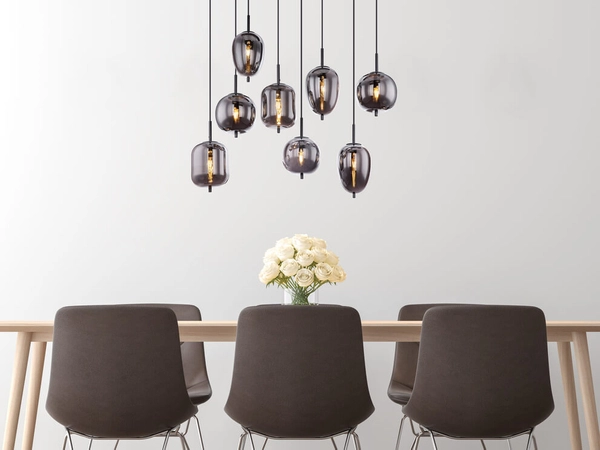 Lampa wisząca Blacky 15345-8 szklana czarna przydymiona