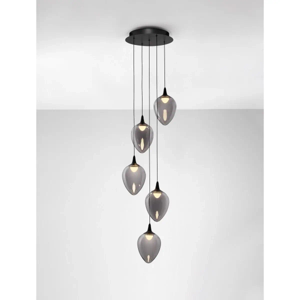Nowoczesna sufitowa lampa VAZENDO LE45117 LED 30W 3000K czarny szary