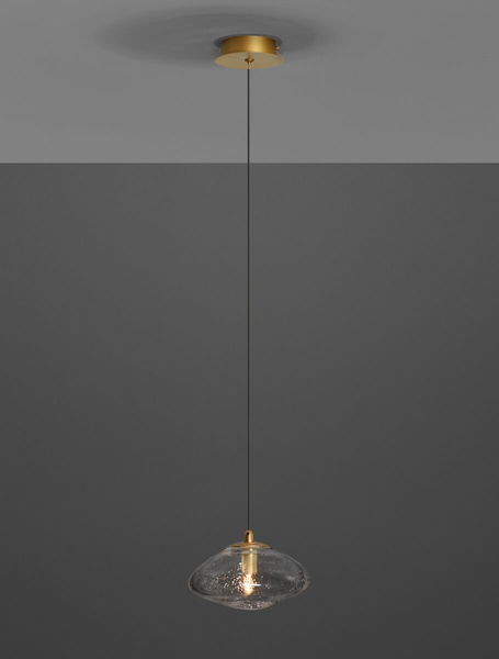 Designerska lampa wisząca NAYARIT LE42897 kryształowa złota