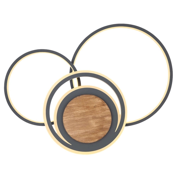 Lampa sufitowa NIRRA 67256-40 metalowa pierścienie LED 40W 3000K grafitowe