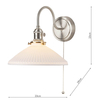 Ścienna lampa ceramiczna Hadano HAD0761-10 żebrowana chrom biały