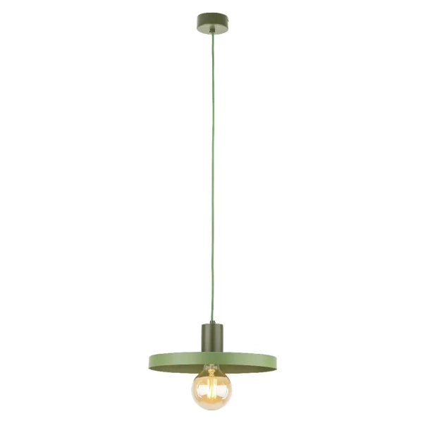 Wisząca lampa do jadalni Sila 10761 dysk zwis zielony