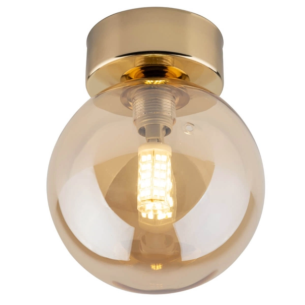 Kinkiet naścienny do sypialni Estera 10257 ball kula bubble złota bursztynowa