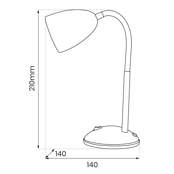 Lampa stołowa z włącznikiem LOGIC BLACK ML1635 do biura czarna