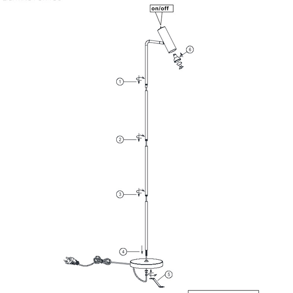 Lampa podłogowa VANTOS DL132412400 czarna tuba stojąca do gabinetu