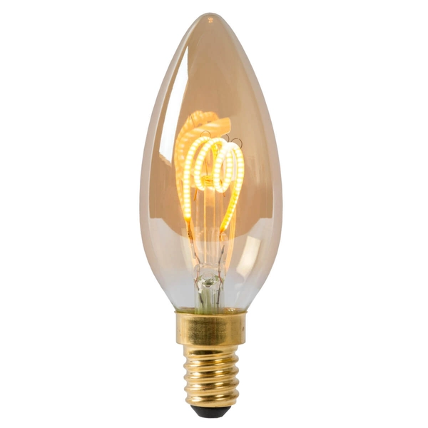 Żarówka świecznikowa LED 49043/03/62 Lucide E14 3W 2200K 115lm bursztynowa