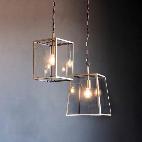 Łańcuchowa lampa wisząca Hurst 95835 szklana mosiądz przezroczysty