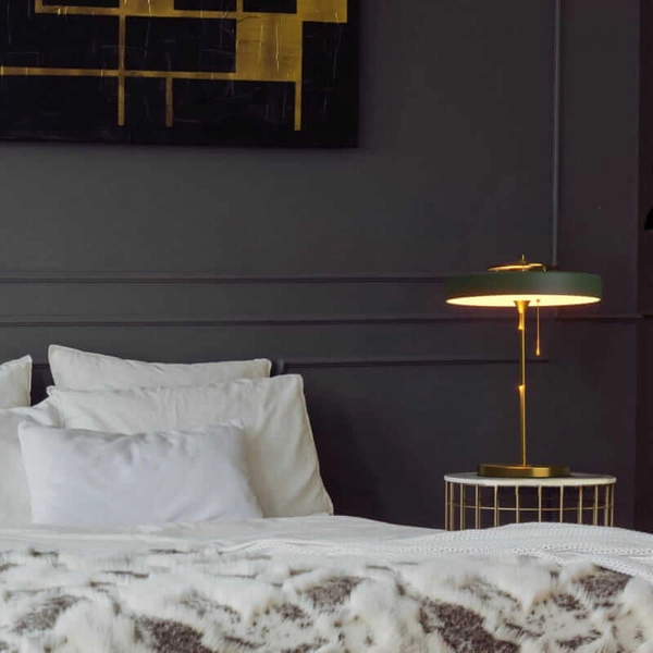 Sypialniana lampka nocna Banquero ABR-BAQUERO Abruzzo owalna zielona