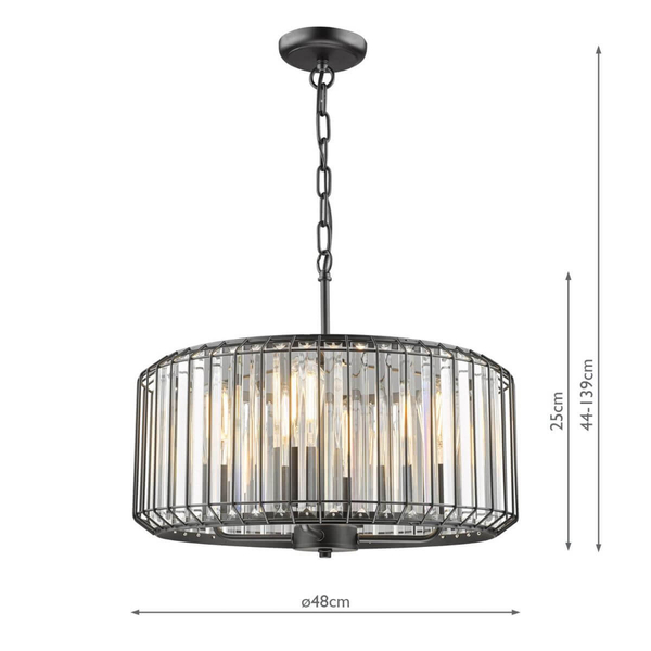 Szklana lampa wisząca Naeva NAE0422 Dar Lighting przezroczysta czarna