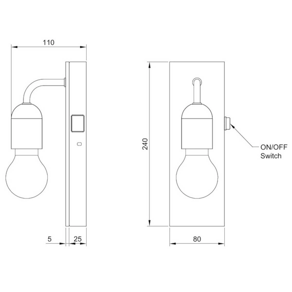 Loftowy kinkiet ścienny ARTURO 284470132 IP44 do łazienki drewniany czarny