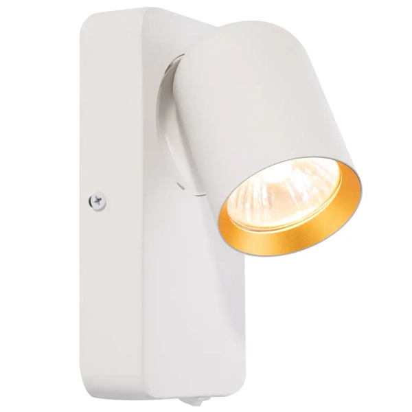 Ścienny kinkiet regulowany ANDY ML9942 na korytarz tuba biało złoty