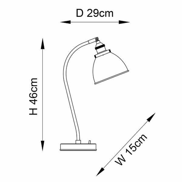 Gabinetowa lampa stołowa Franklin 98752 Endon retro cyna czarna