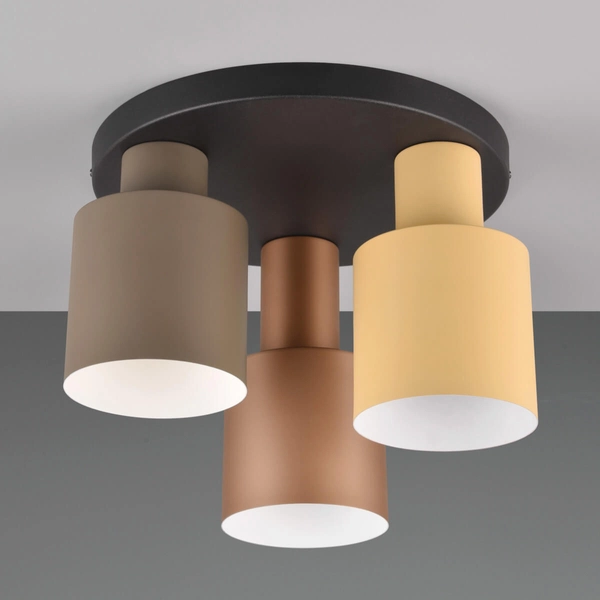 Plafon sufitowy ELIOR DL317619430 do salonu tubki czarny brązowy multikolor