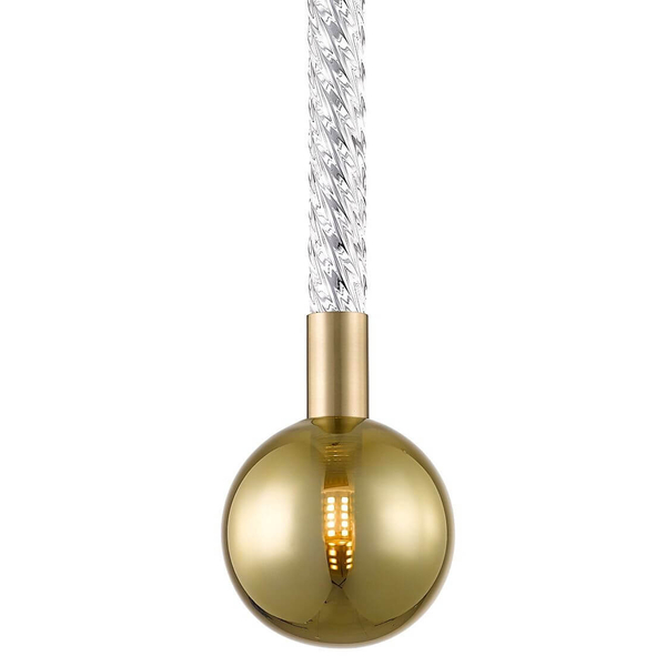 Lampa wisząca kula Mida P0583-01A-2GHF Zumaline szkło przezroczysty złoty