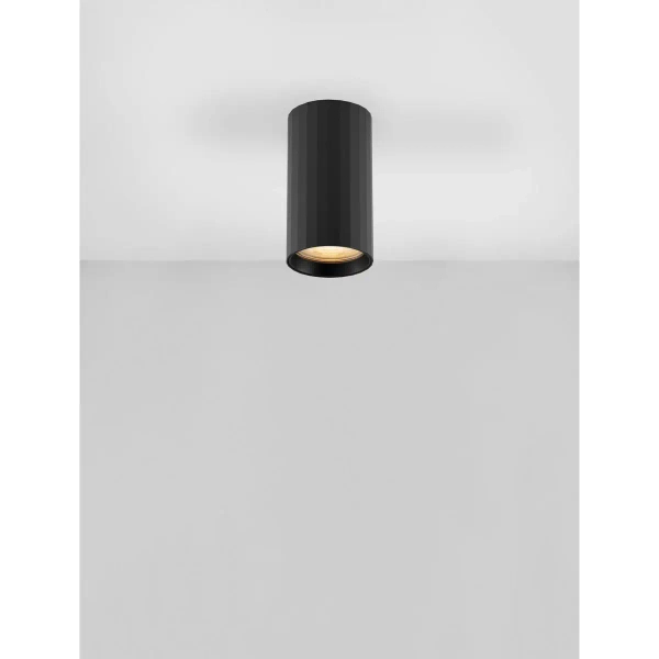 Sufitowa lampa ryflowana CARLOS czarna LE44394 1xGU10 tubka downlight
