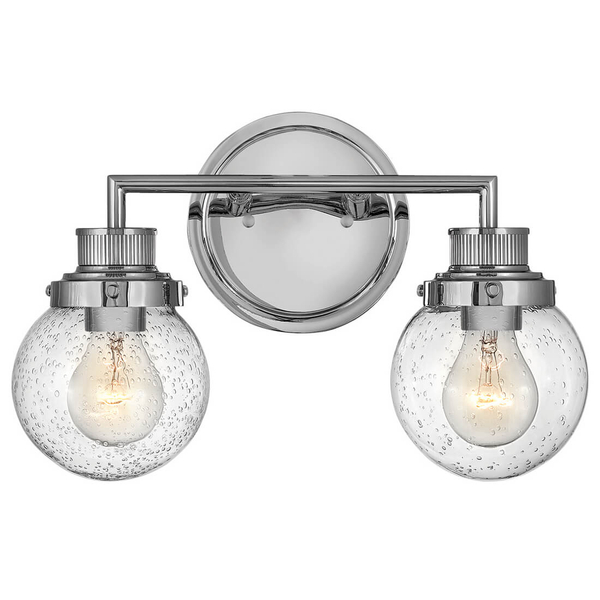 Lampa ścienna kulista Poppy QN-POPPY2-PC-BATH szklana IP44 chrom przezroczysty