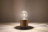 Stojąca LAMPA ekologiczna SL.0674 stołowa LAMPKA okrągła tuba biurkowa drewniana