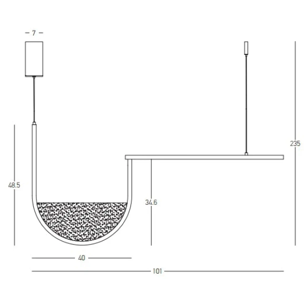 Regulowana wisząca lampa 23171 LED 35W 3000-4000K do przedpokoju złoty