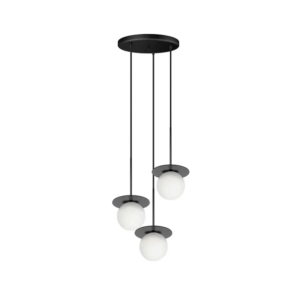 Potrójna zwisająca lampa Borra BRB322P3 do salonu regulowany czarny biały
