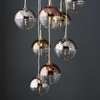 Zwisająca lampa wielopunktowa Paloma 98115 Endon kule chrom złoty przezroczysty