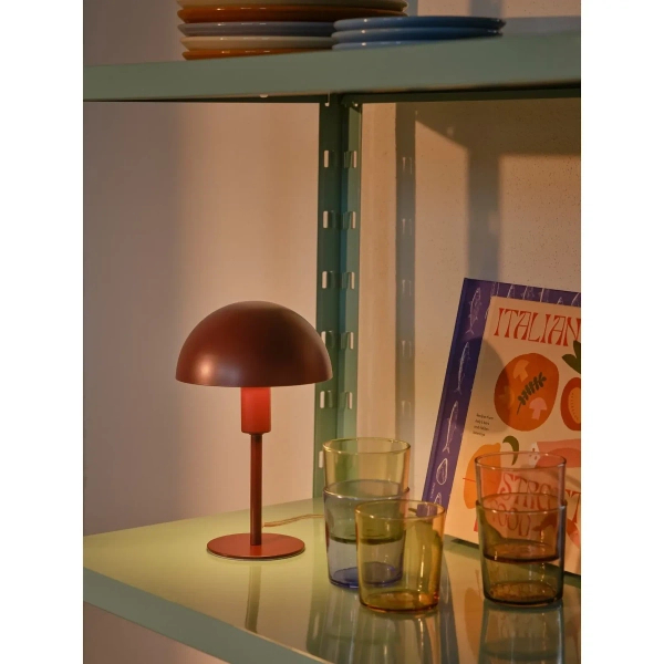 Nocna lampka grzybek Ellen 2213745002 na komodę bordowy