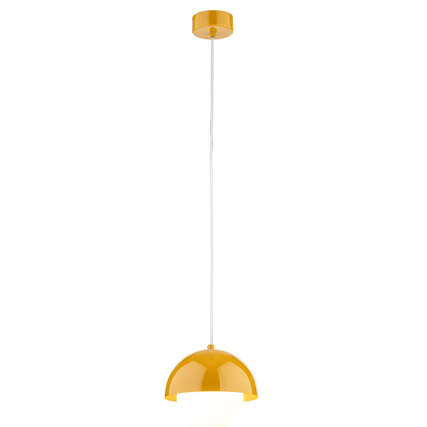 Zwisająca lampa nad wyspę Bono 10265 ball do kuchni biała żółta